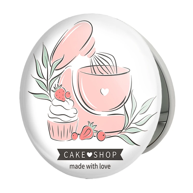 آینه جیبی خندالو طرح کیک و شیرینی پزی مدل تاشو کد 36669