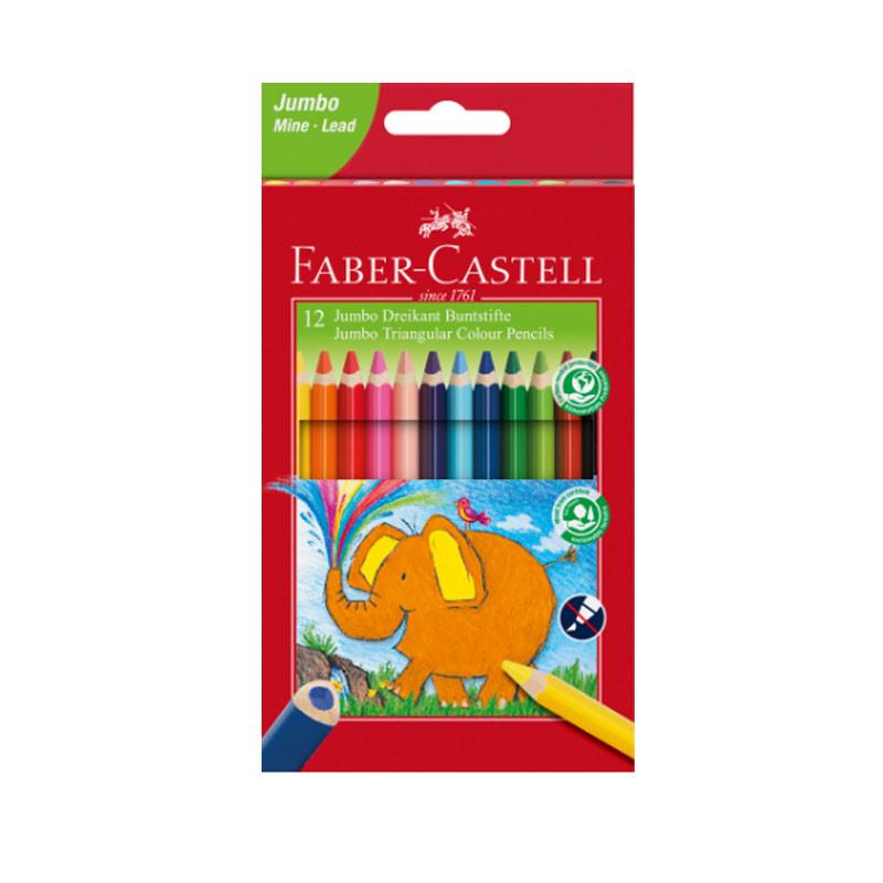 مداد رنگی 12 رنگ فابر کاستل مدل جامبو کد 172288