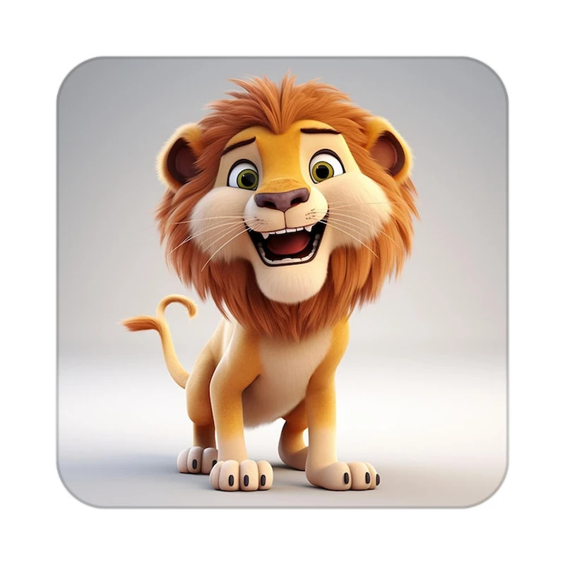 زیر لیوانی کاکتی طرح شیر مدل mp23459