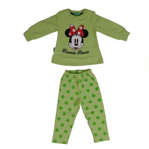 ست تی شرت آستین بلند و شلوار دخترانه میکی موس مدل 0255