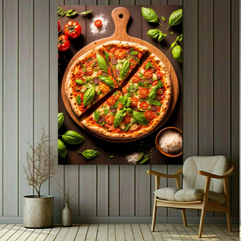 پوستر پارچه ای طرح فست فود مدل پیتزا کد FP104023