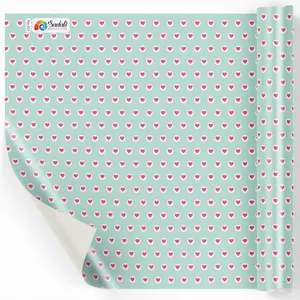 کاغذ کادو صدفی طرح بارش قلب بسته 5 عددی 