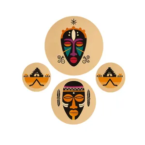 تابلو نقاشی اکریلیک مدل سرخپوست مجموعه ۴ عددی