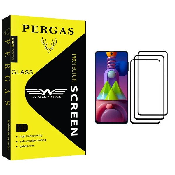 محافظ صفحه نمایش وایلی نایس مدل Pergas Glass مناسب برای گوشی موبایل سامسونگ Galaxy M51 بسته سه عددی