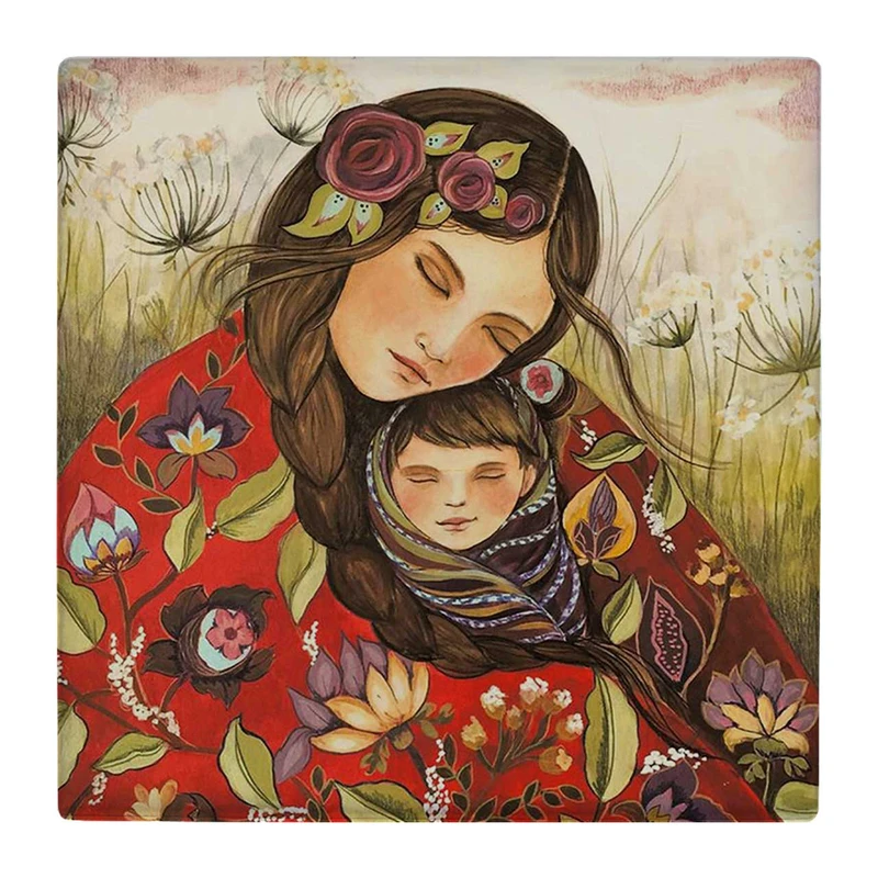 زیر لیوانی  طرح نقاشی مادر و کودک کد    4792344_3445