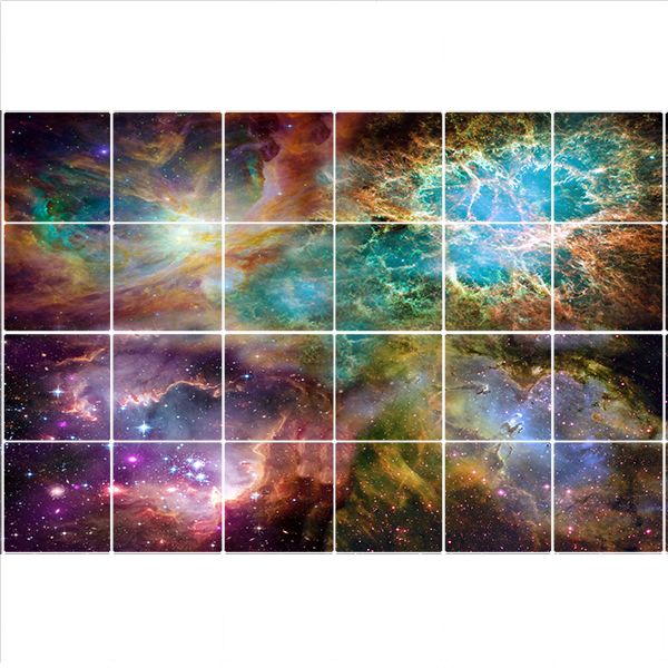  تایل سقفی آسمان مجازی طرح کهکشان رویایی کد ST 7038-24 سایز 60x60 سانتی متر مجموعه 24 عددی
