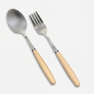 سرویس قاشق و چنگال 12 پارچه مدل دسته چوبی