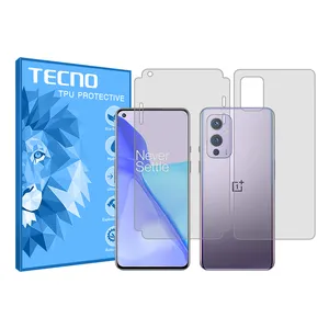 Tecno HyGEL model Transparent screen protector suitable for OnePlus 9 mobile phone along with the back of the phone