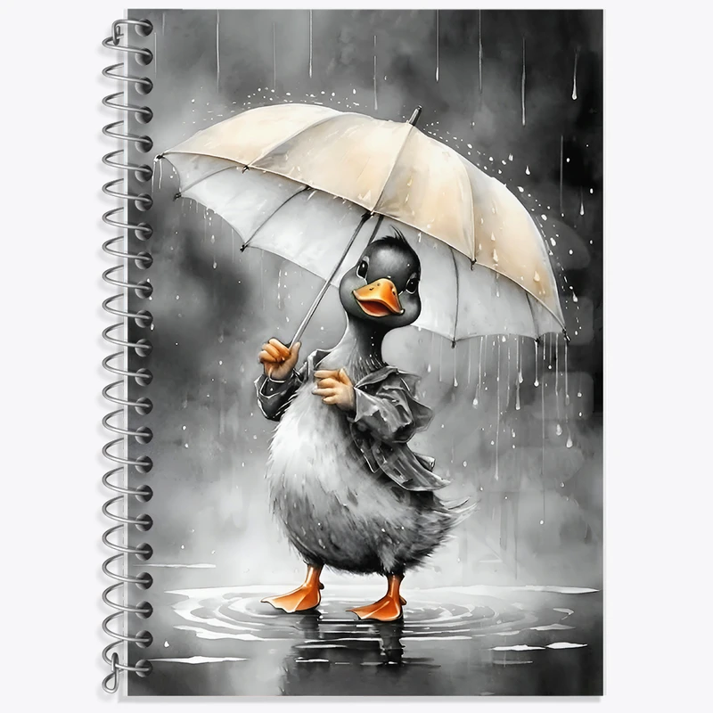 دفتر زبان 50 برگ خندالو مدل دو خط طرح اردک بامزه کد F6228