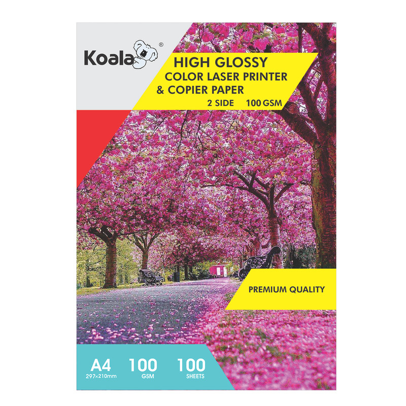کاغذ چاپ گلاسه کوالا مدل K100 سایز A4 بسته 100 عددی