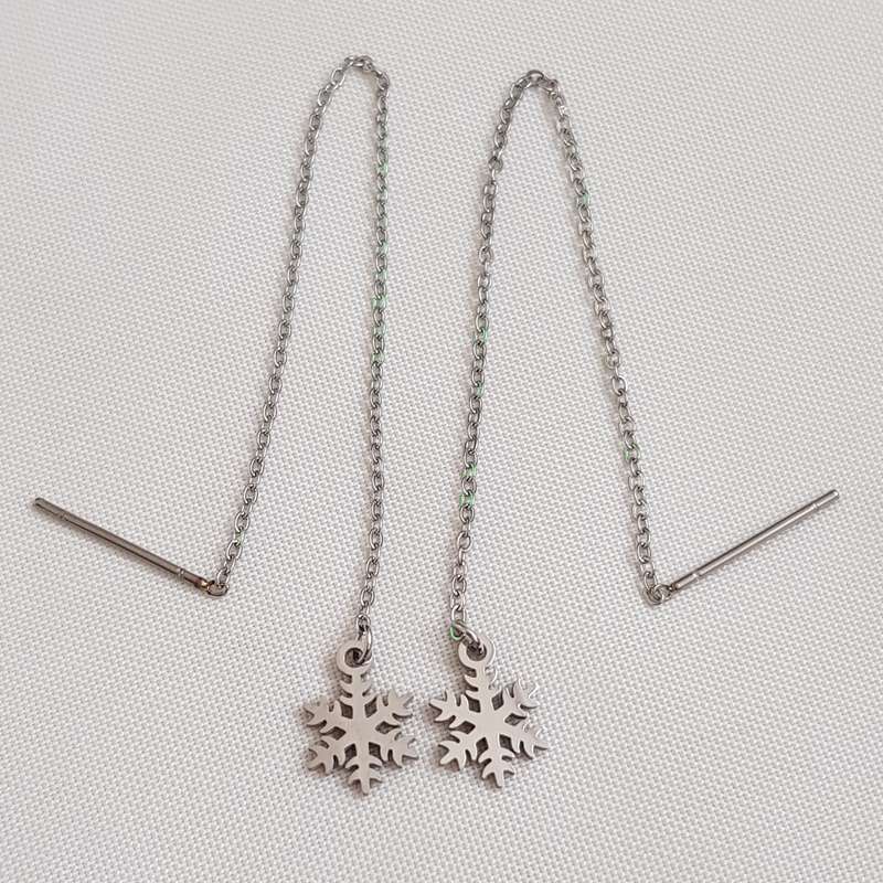 گوشواره زنانه استینلس استیل مدل دانه برف 3260 گوشواره زنانه استینلس استیل مدل دانه برف 3260