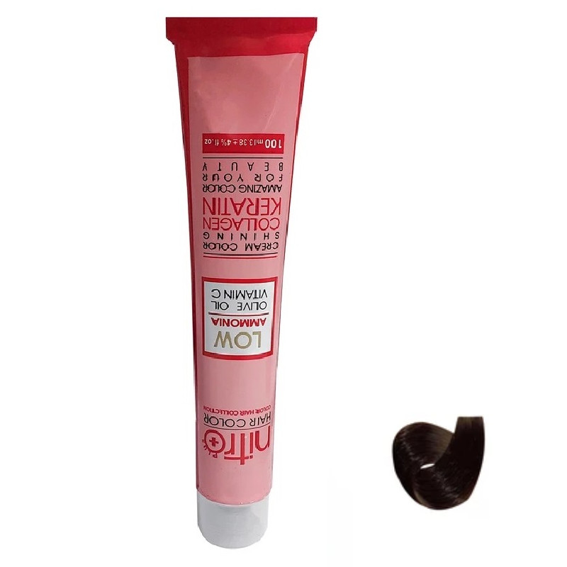 رنگ مو نیترو پلاس مدل Keratine شماره 3.1 حجم 100 میلی لیتر رنگ قهوه ای  خاکستری تیره