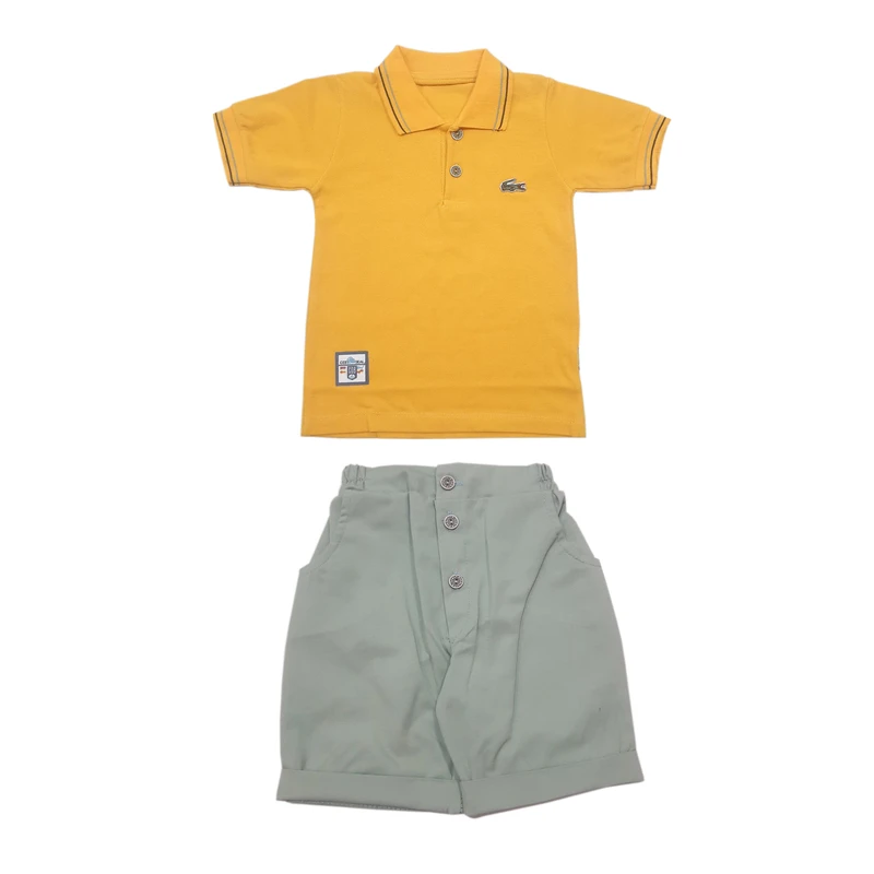 ست تی‌شرت آستین کوتاه و شلوارک پسرانه مدل لیزارد 2025