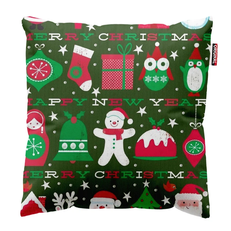 کوسن پاد آفرین طرح کریسمس کد 2606 سایز 30*30 سانتی متر