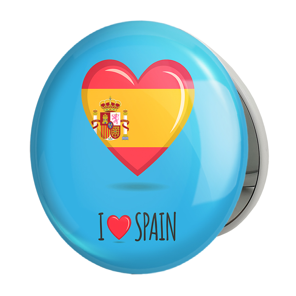 آینه جیبی خندالو طرح پرچم اسپانیا مدل تاشو کد 20679 