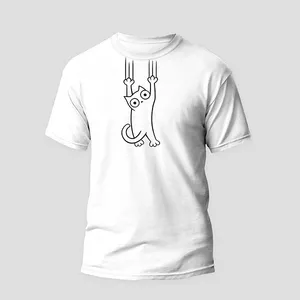 تی شرت آستین کوتاه مردانه مدل فانتزی گربه mo015