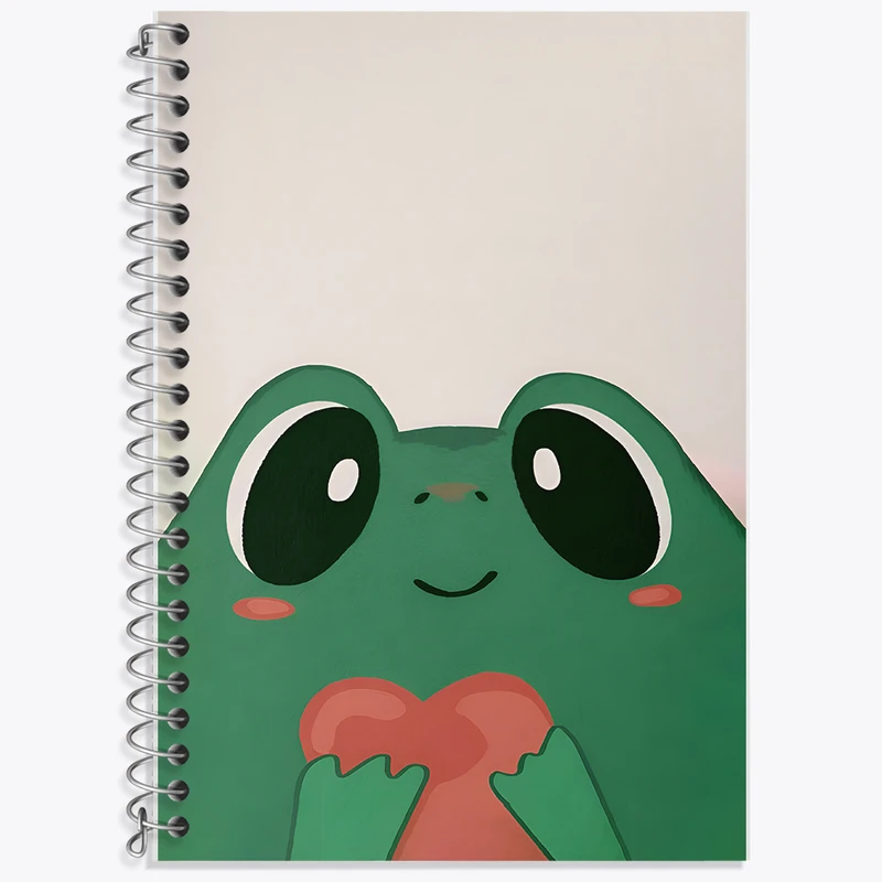 دفتر زبان 50 برگ خندالو مدل سه خط طرح قورباغه ی بامزه کد N5263