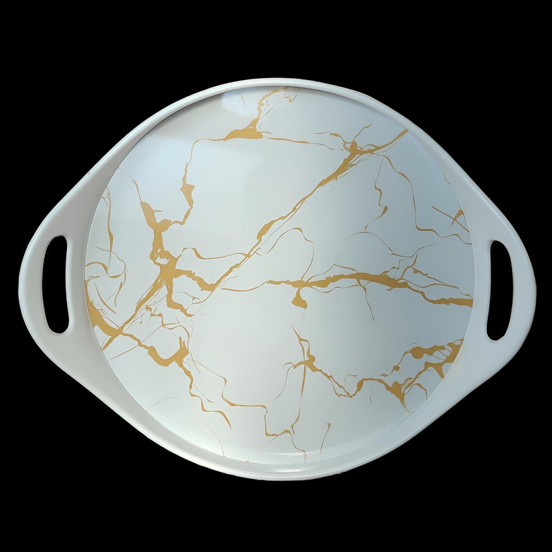 سینی مدل دسته دار طرح Marble کد 8