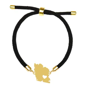 دستبند زنانه هایکا مدل نقشه ایران و قلب کد d.ha260