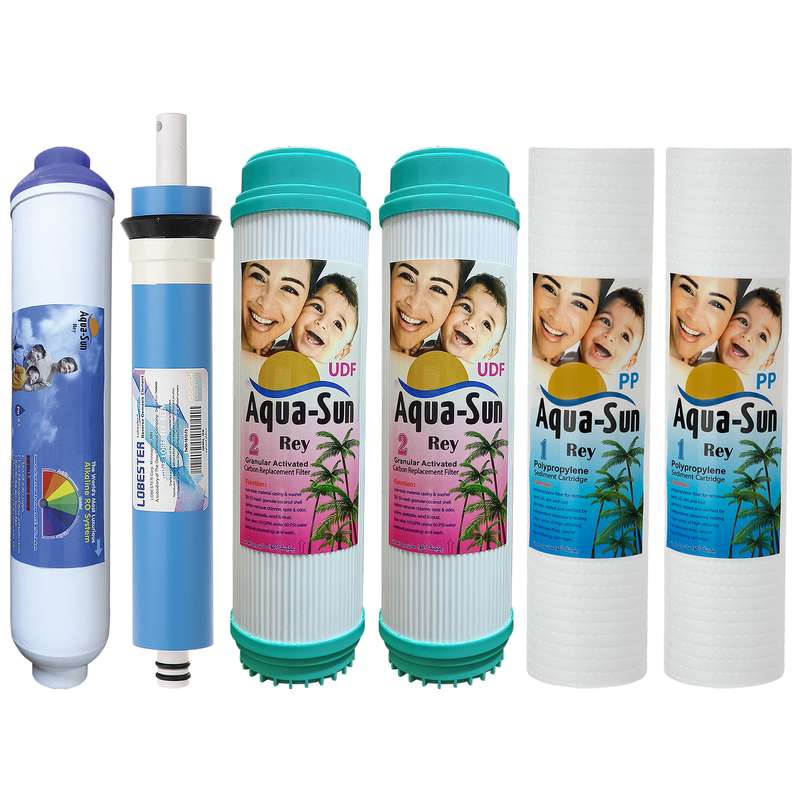 فیلتر دستگاه تصفیه آب آکوا سان ری مدل New Aqa sun-104 مجموعه 5 عددی به همراه فیلتر لابستر مدل 13Layers