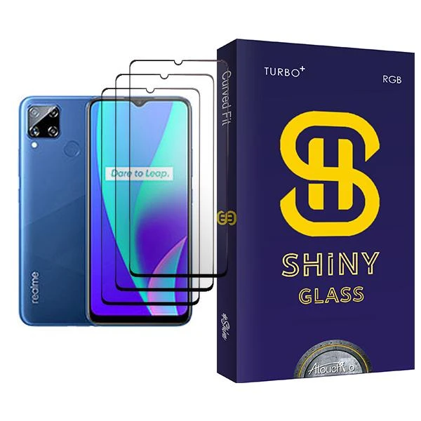 محافظ صفحه نمایش آتوچبو مدل Shiny Glass MIX003 مناسب برای گوشی موبایل ریلمی C15 بسته سه عددی