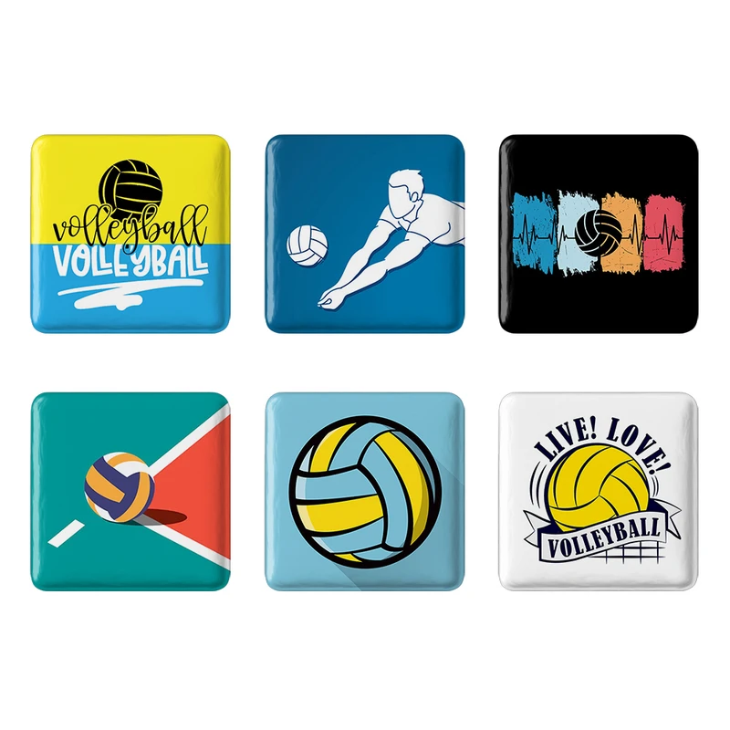 مگنت خندالو طرح والیبال Volleyball کد 1703B مجموعه 6 عددی