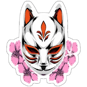 استیکر لپ تاپ مدل Japanese Fox Mask