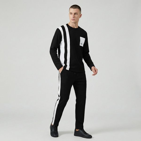 ست تی‌شرت آستین بلند و شلوار راحتی مردانه مدل P-03