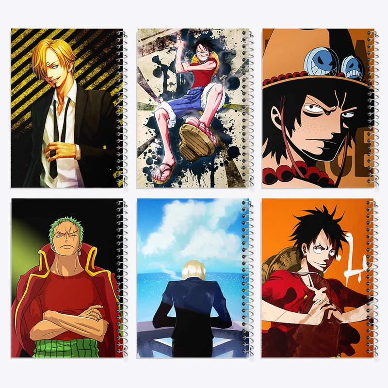 دفتر مشق 50 برگ خندالو طرح انیمه وان پیس کد 677 مجموعه 6 عددی
