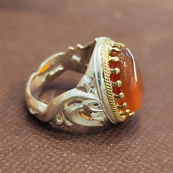 انگشتر نقره مردانه مدل سنگ عقیق یمانی کد 77 انگشتر نقره مردانه مدل سنگ عقیق یمانی کد 77