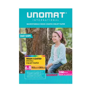 کاغذ چاپ عکس یونومات مدل اولترا سوپر گلاسه 260 گرم سایز 21*16 بسته 100 عددی
