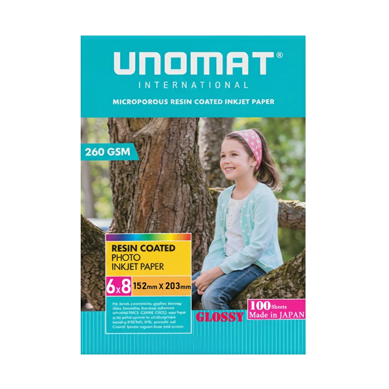 کاغذ چاپ عکس یونومات مدل اولترا سوپر گلاسه 260 گرم سایز 21*16 بسته 100 عددی
