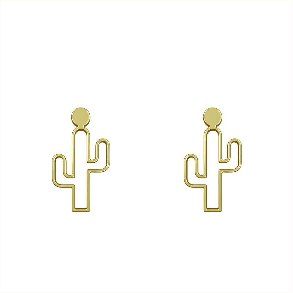 گوشواره طلا 18 عیار زنانه مدوپد مدل کاکتوس کد GA1-12211