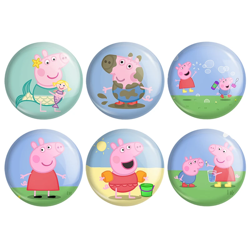 مگنت خندالو طرح انیمیشن پپاپیگ Peppa pig کد 1340A مجموعه 6 عددی