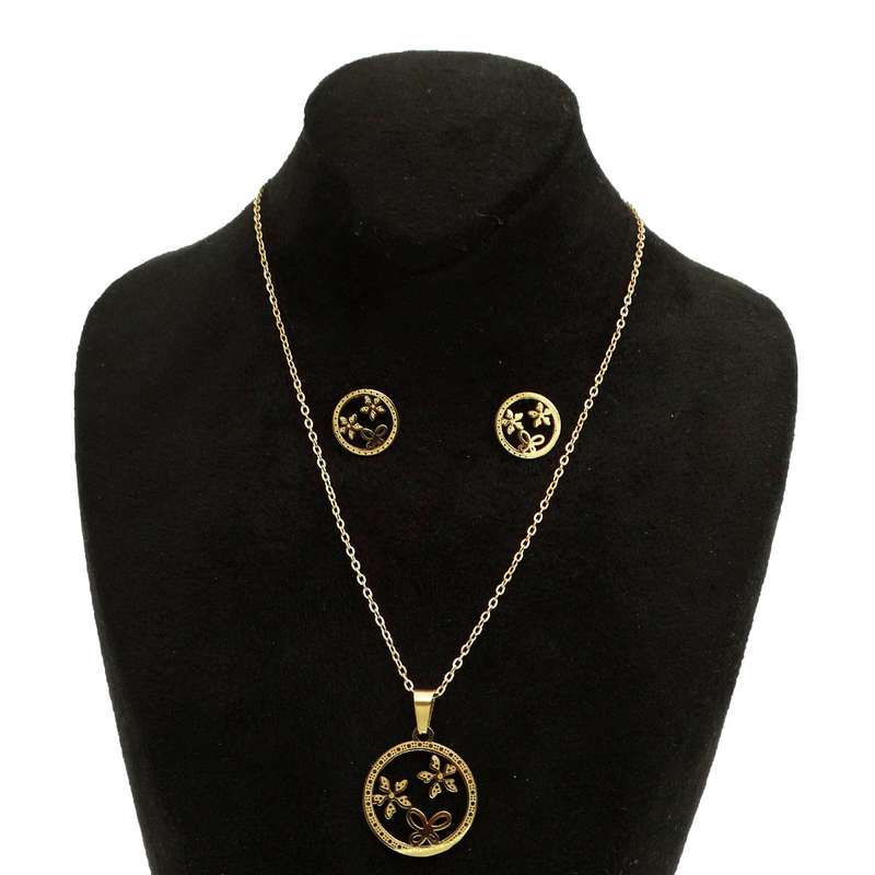 نیم ست دخترانه مدل گل و پروانه زیبا کد SZ 27