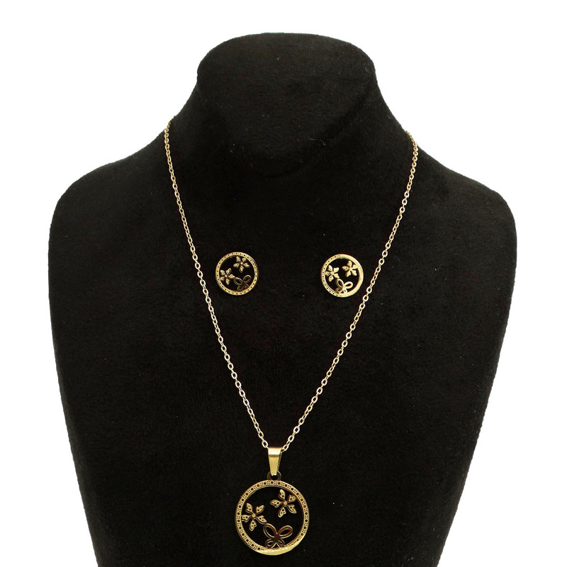 نیم ست دخترانه مدل گل و پروانه زیبا کد SZ 27