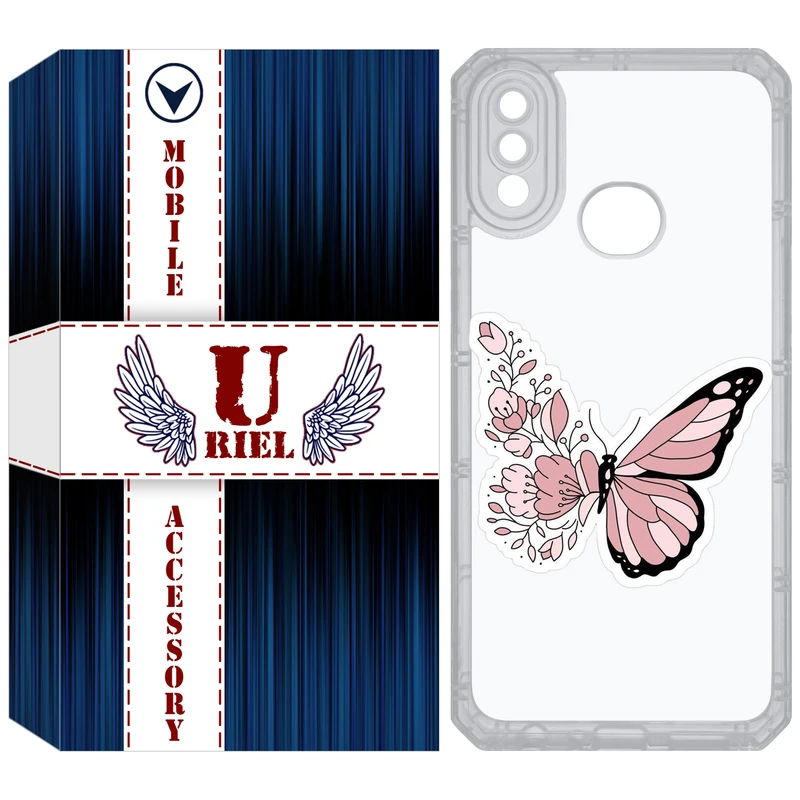 کاور یوریل قاب مدل Clear کد 98 طرح پروانه مناسب برای گوشی موبایل سامسونگ Galaxy A10S / M10S