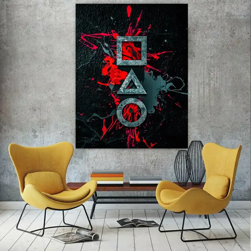 تابلو بوم طرح بازی مرکب مدل آبرنگ کد SDB4821