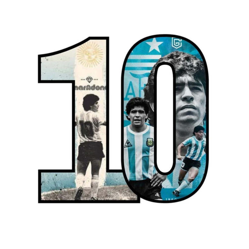 استیکر پارچه و لباس پاد آفرین مدل فوتبالی مارادونا کد 2719