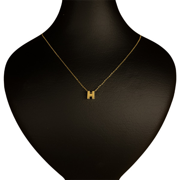 گردنبند طلا 18 عیار زنانه گنجینه هنر خوش نشین مدل سه بعدی طرح H
