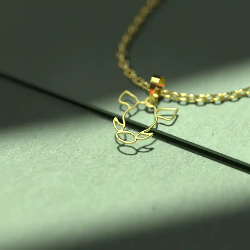 گردنبند طلا 18 عیار زنانه مدوپد مدل گاو کد B3-1-1238