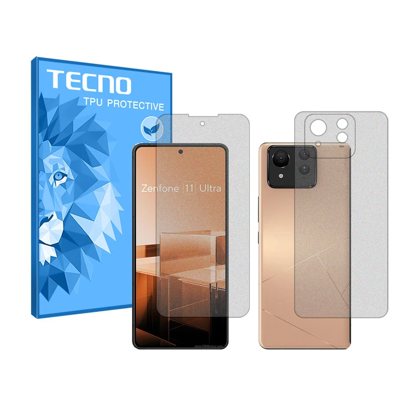 محافظ صفحه نمایش مات تکنو مدل Resistant مناسب برای گوشی موبایل ایسوس Zenfone 11 Ultra به همراه محافظ پشت گوشی