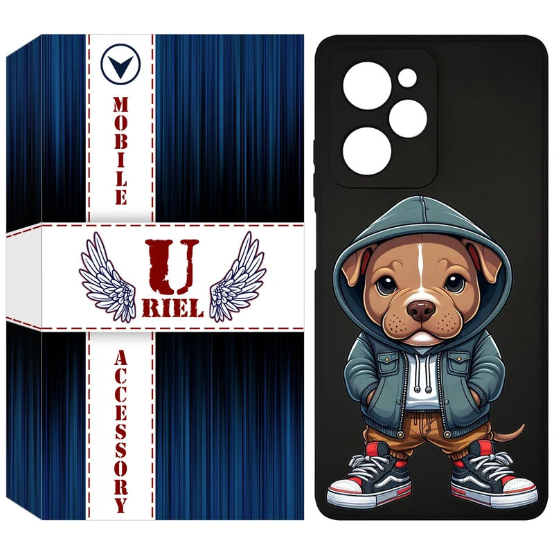 کاور یوریل قاب مدل KSH کد 66 طرح سگ قهوه ای مناسب برای گوشی موبایل شیائومی Poco X5 Pro / Redmi Note 12 Pro 5G