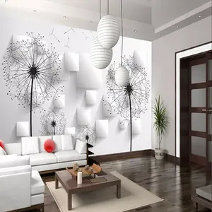 پوستر دیواری سه بعدی مدل قاصدک زمینه هندسی DRVF1107