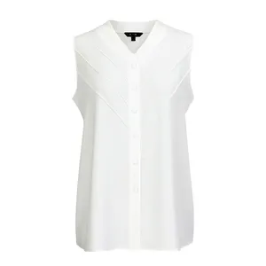 شومیز بدون آستین یقه هفت زنانه مدل جلوبسته 44840