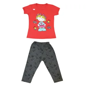 ست تی شرت و شلوار دخترانه مدل DP8767