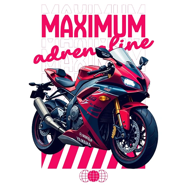 استیکر پارچه و لباس پاد آفرین طرح موتورسیکلت سنگین کد 3196