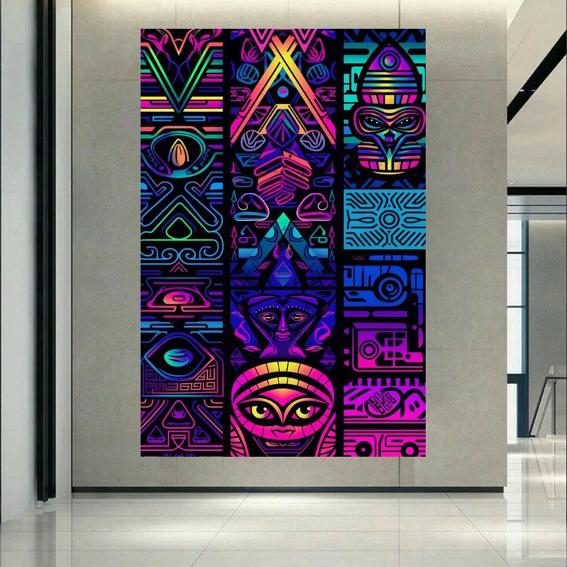 پوستر طرح مخمل انتزاعی نئون مدل درخشش مدرن کد AR303701