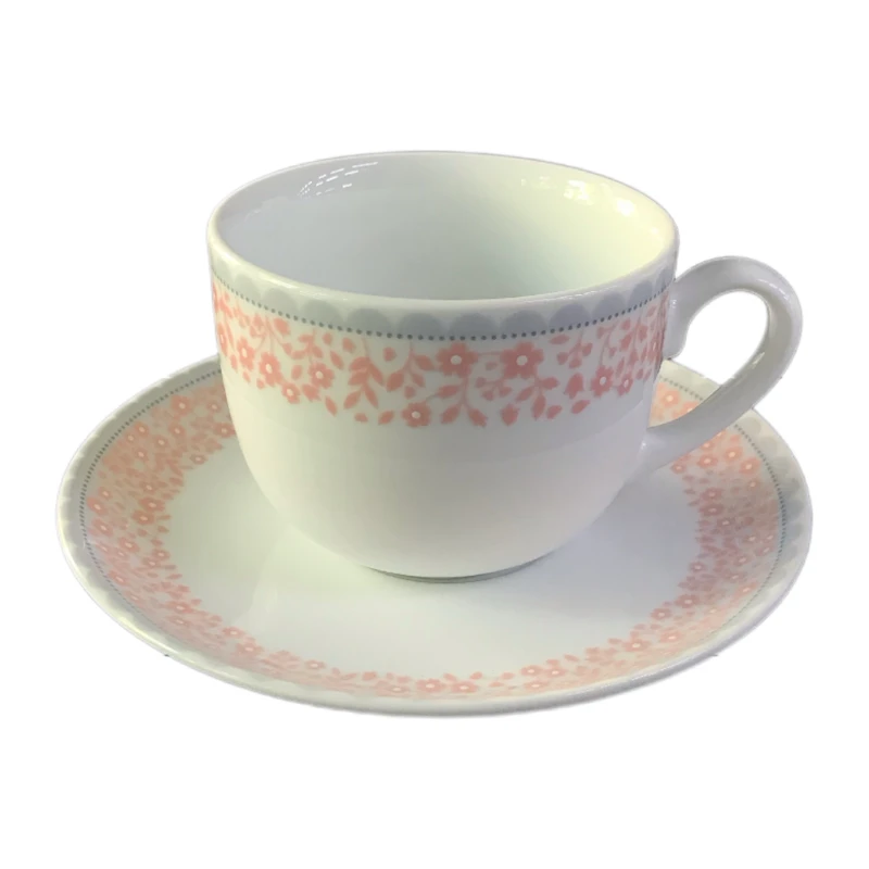 ست فنجان و نعلبکی 12 پارچه چینی زرین ایران مدل كلارا گلبهي درجه 2