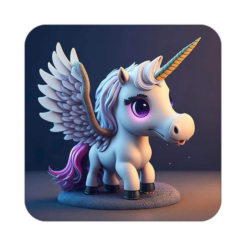 زیر لیوانی کاکتی طرح اسب تک شاخ و یونیکورن مدل mp33162